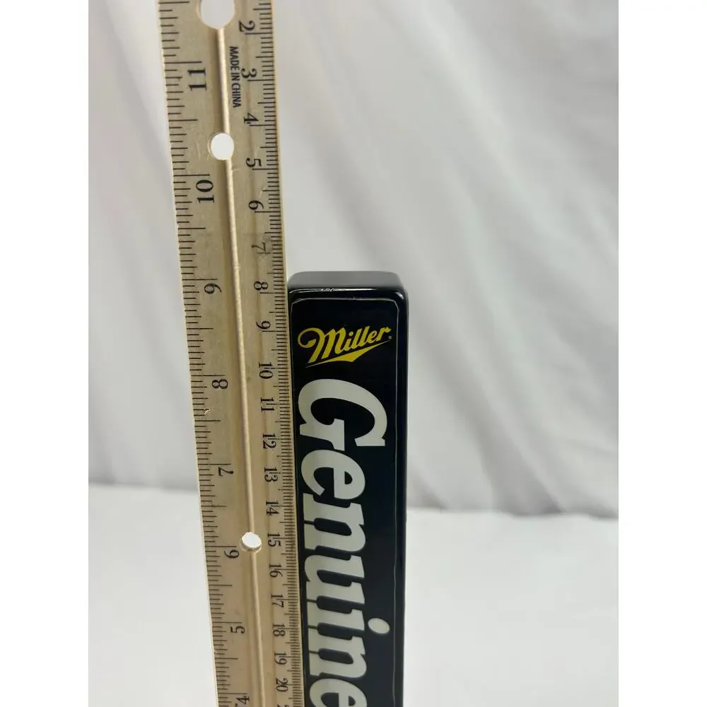 Vintage Miller Genuine Draft MGD Black 4 Sided Wood Beer Tap Handle 9 Inch